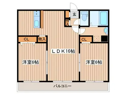 オセアーノ24(2LDK/3階)の間取り写真