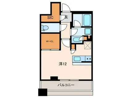 白金ザ・スカイ東棟(ワンルーム/6階)の間取り写真