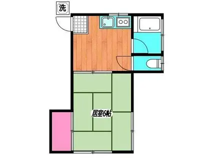 山口荘(1K/1階)の間取り写真