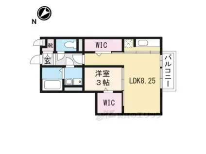 レセンテ出町B(1LDK/1階)の間取り写真