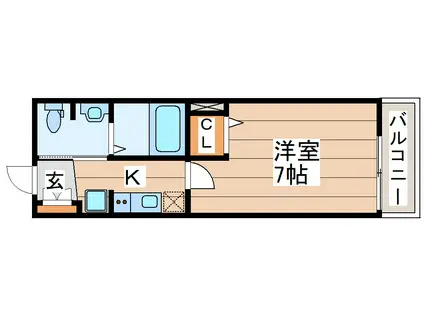 AKALA福田町(1K/2階)の間取り写真