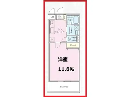 ザ プランタン(1K/2階)の間取り写真