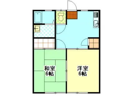 アニバーサリー(2DK/2階)の間取り写真