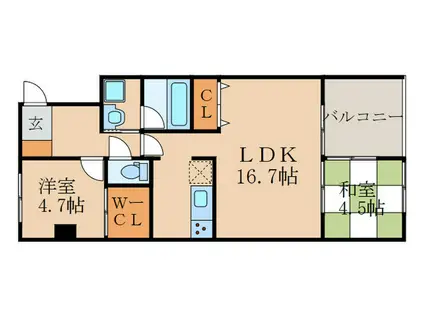 シェーンブルク山田(2LDK/3階)の間取り写真
