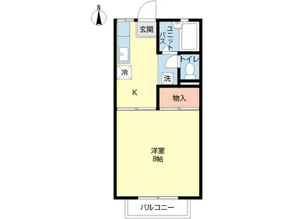 パームタウン(1K/2階)の間取り写真