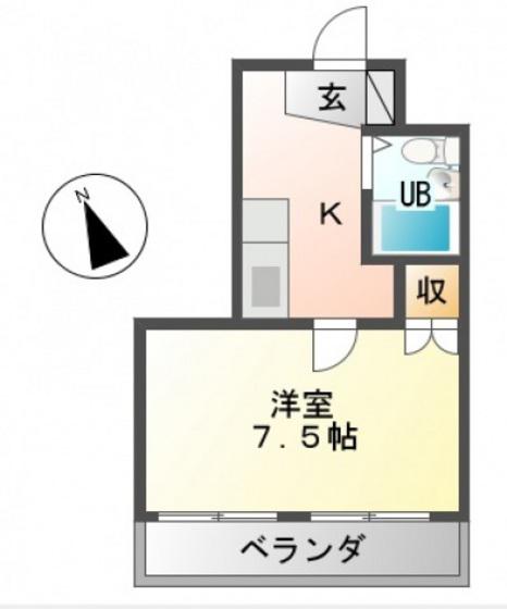 メゾン楠木(1K/4階)の間取り写真