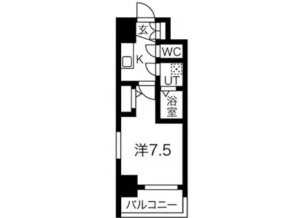 エスリード池下レスティア(1K/3階)の間取り写真
