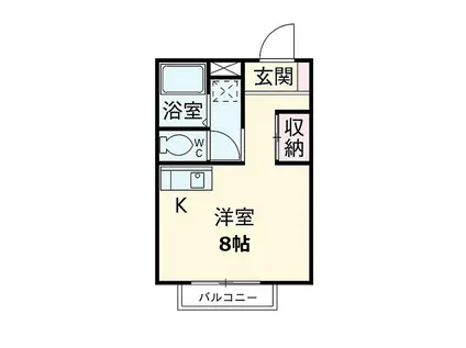 イーリスI(ワンルーム/2階)の間取り写真