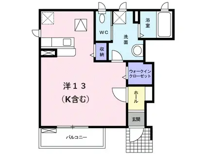 スカイローズII(ワンルーム/1階)の間取り写真