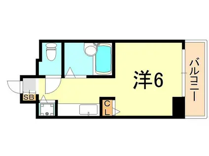 YKハイツ松の内(ワンルーム/6階)の間取り写真