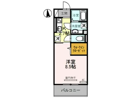 リヴィエール(1K/3階)の間取り写真