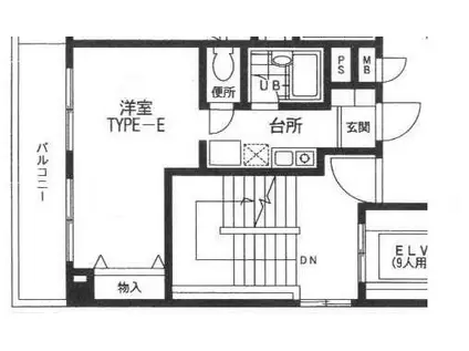 フジスカイ幸町(1K/2階)の間取り写真