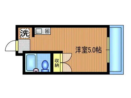 JR中央線 三鷹駅 徒歩35分 3階建 築34年(1K/3階)の間取り写真