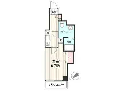 GENOVIA練馬高野台 SKYRUN(1K/4階)の間取り写真