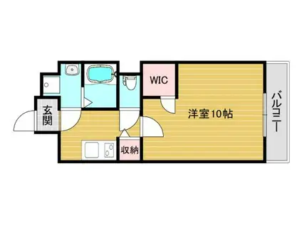 パラス・ティラ平野ウエスト(1K/3階)の間取り写真