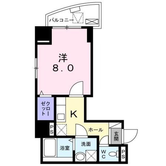 ラヴィオン.アー(1K/6階)の間取り写真