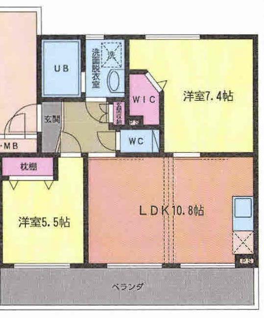 KS宮千代II(2LDK/2階)の間取り写真