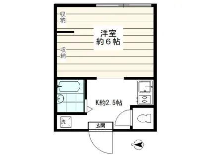 ブルックス椎名町(ワンルーム/1階)の間取り写真