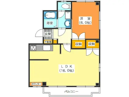 リバーサイド加藤(1LDK/2階)の間取り写真