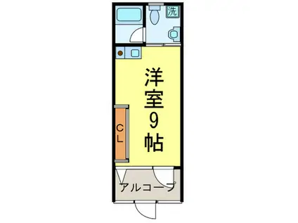 たけはうす(ワンルーム/1階)の間取り写真