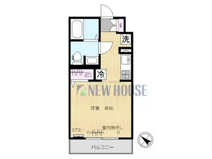 MODERATO(ワンルーム/2階)の間取り写真