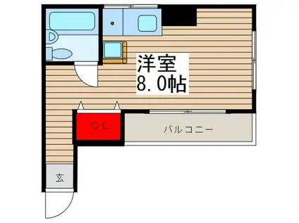ダイアパレス竹町(ワンルーム/8階)の間取り写真