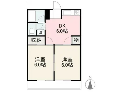 メゾン石井(2DK/1階)の間取り写真