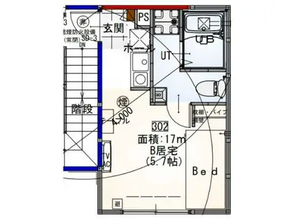 ザキテラス氷川台 旧MAHALO TERRACE(ワンルーム/3階)の間取り写真