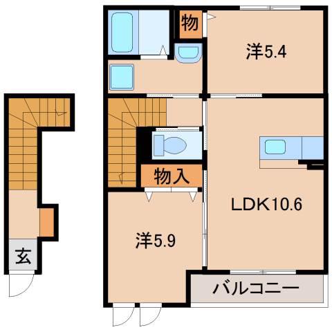 レゴリス(2LDK/2階)の間取り写真
