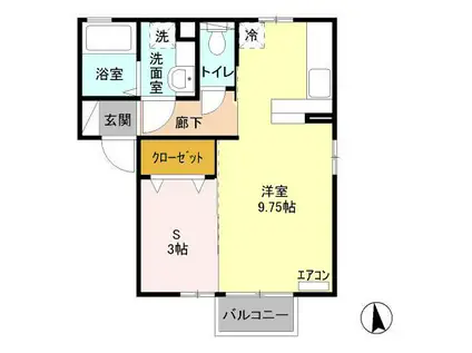 シャルムトロンA(1LDK/2階)の間取り写真