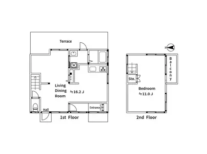 大島テラス(1LDK/1階)の間取り写真