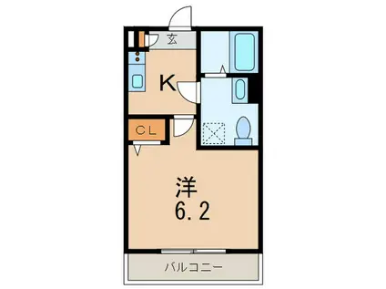 レジーナ里中(1K/2階)の間取り写真
