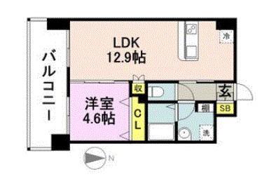 SHO STYLE HAKATA(1LDK/6階)の間取り写真