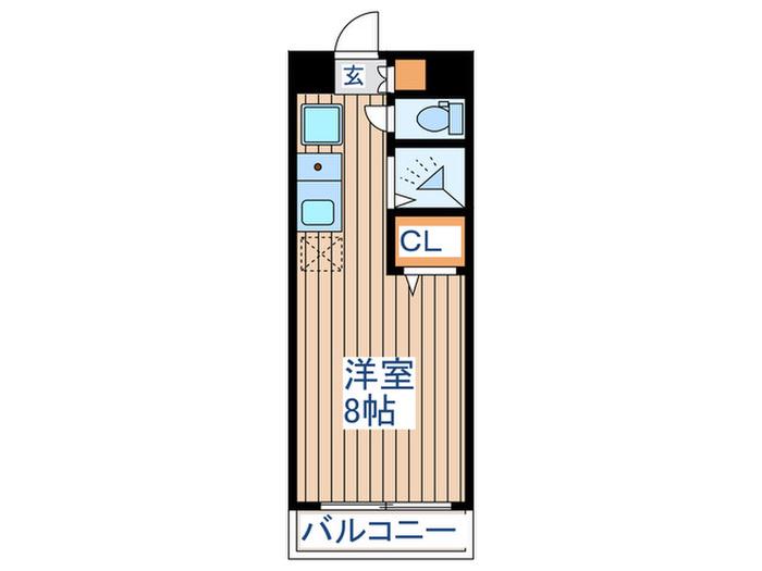 ホーユウコンフォルト愛宕大橋(ワンルーム/2階)の間取り写真
