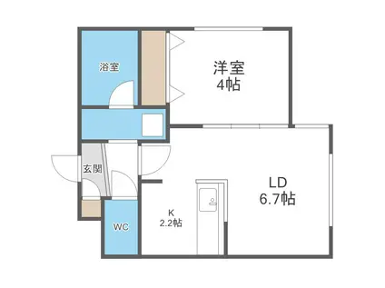 ALTEZZA(1LDK/4階)の間取り写真