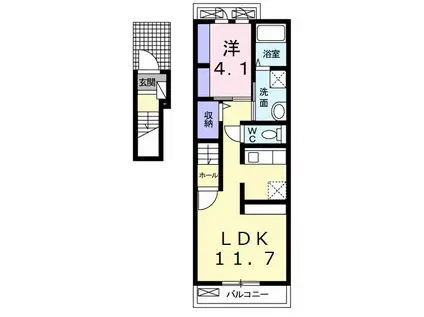 メゾン ミモザ(1LDK/2階)の間取り写真