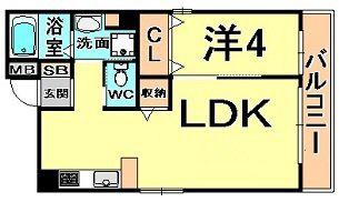 アリスコート伊丹中央(1LDK/2階)の間取り写真