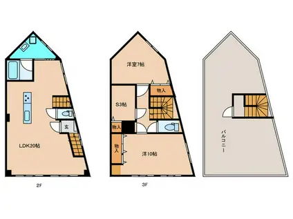 カトレアビル(2SLDK/2階)の間取り写真