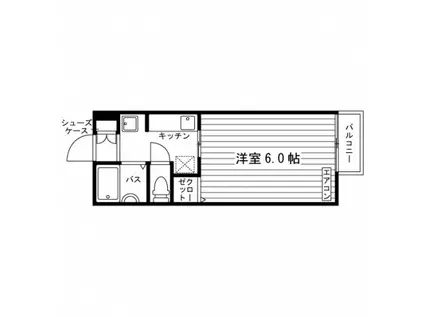 メゾン・ジーヴァ(1K/1階)の間取り写真