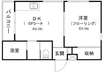 グランベル松陰(1DK/2階)の間取り写真