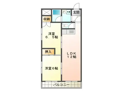 パークビレッジ津(2LDK/4階)の間取り写真