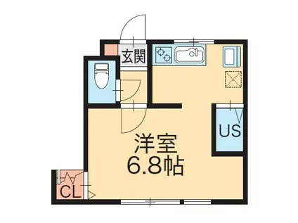 L COLLECTION白山公園(1K/1階)の間取り写真