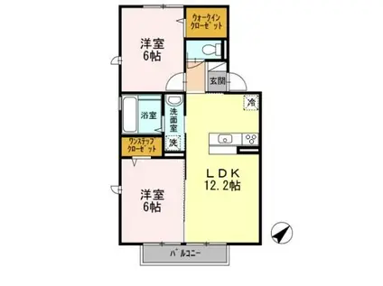 ミモザ・コート(2LDK/2階)の間取り写真
