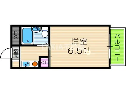 ブロッサム阿倍野(1K/4階)の間取り写真