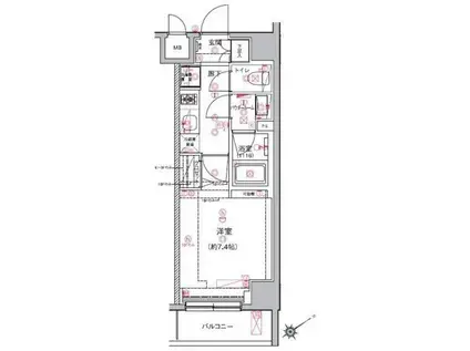 アルテシモ シェルト(1K/8階)の間取り写真