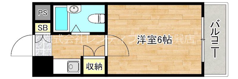 サンビル今里(1K/6階)の間取り写真