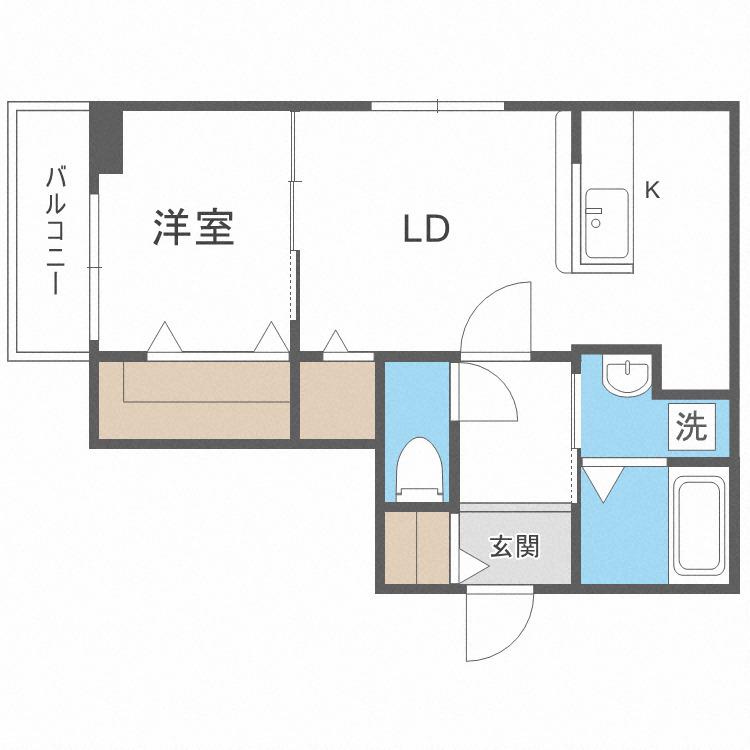 CARRERA福住 2ND(1LDK/4階)の間取り写真