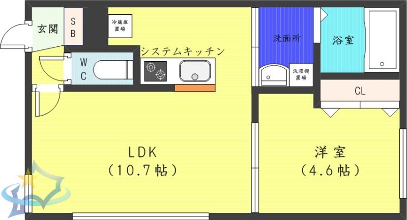 SPERANZA KITAMARUYAMA(1LDK/3階)の間取り写真