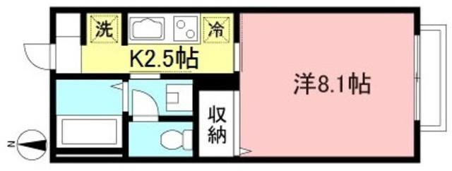 サニードエル(1K/1階)の間取り写真