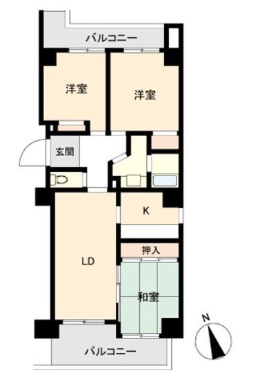 ウィルテラス南大塚(3LDK/5階)の間取り写真